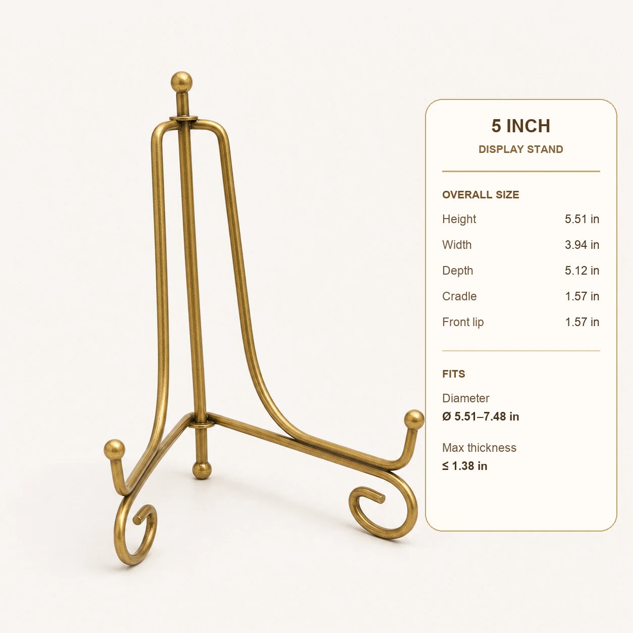 Five-inch memorial frame stand dimensions