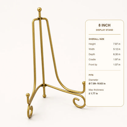 Eight-inch memorial frame stand dimensions
