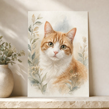8 × 12 inch unframed custom pet memorial portrait