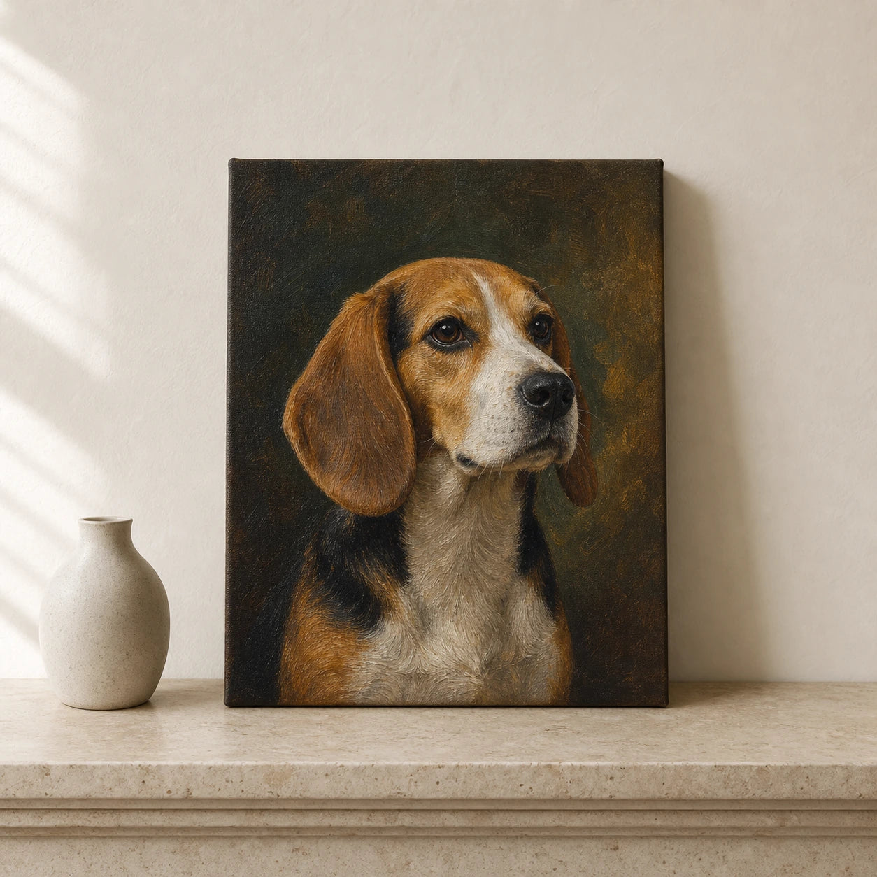 Unframed Classic Oil custom dog memorial portrait from a photo